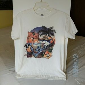 Shark Vacation Themed White Short Sleeve T-shirt